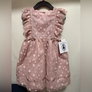 Blush Pink/ Polka Dot Tulle Overlay Toddler Dress